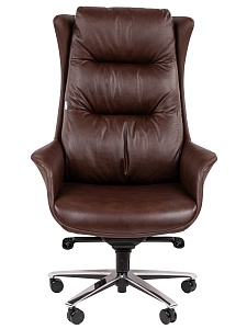 Офисное кресло CHAIRMAN 523, натуральная кожа/экокожа, коричневый